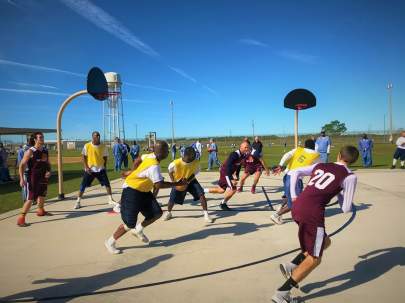 Our basketball team on the court at Hardee